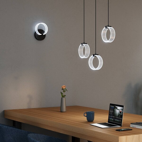 OSRAM Kinkiet LED Decor Circle, czarny, salon / jadalnia, tworzywo sztuczne, nowoczesny