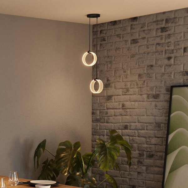 OSRAM Lampa wisząca Decor Circle, czarny, salon / jadalnia, tworzywo sztuczne, nowoczesny