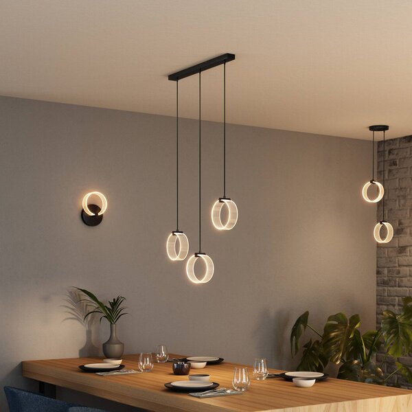 OSRAM Lampa wisząca Decor Circle, czarny, salon / jadalnia, tworzywo sztuczne, nowoczesny