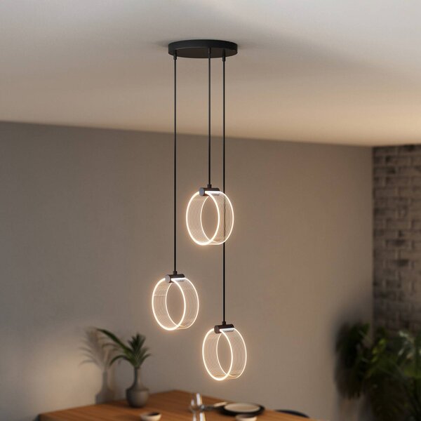OSRAM Lampa wisząca Decor Circle, czarny, salon / jadalnia, tworzywo sztuczne, nowoczesny