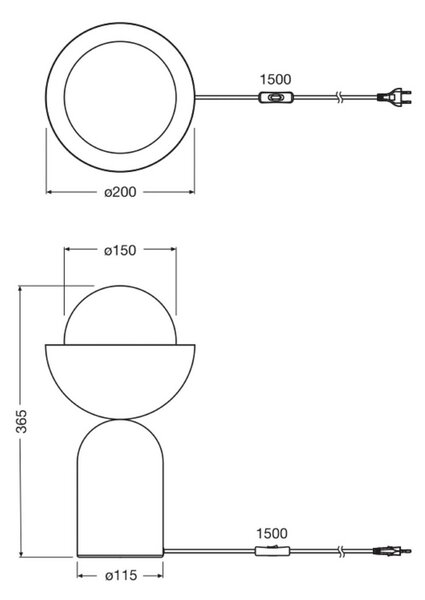 OSRAM Lampa stołowa Decor Bowl, niebieski, salon / jadalnia, metal, nowoczesny