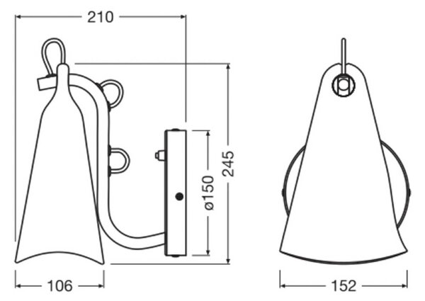 OSRAM Kinkiet Decor Bell, możliwość ściemniania, czarny, salon / jadalnia, metal, nowoczesny