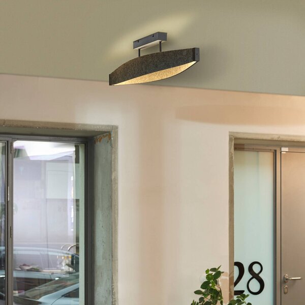 OSRAM Lampa sufitowa LED Decor Flat Felt, szara, filcowa, 3000 K Felt, aluminiowy / szary / cynkowy, salon / jadalnia, aluminium, nowoczesny