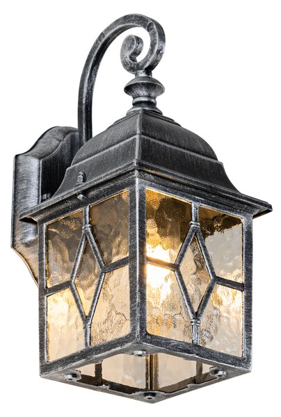 Romantyczna zewnętrzna lampa ścienna w stylu antycznym srebrnym - London