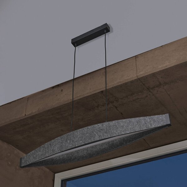 OSRAM Lampa wisząca Decor Flat Felt, aluminiowy / szary / cynkowy, salon / jadalnia, aluminium, nowoczesny
