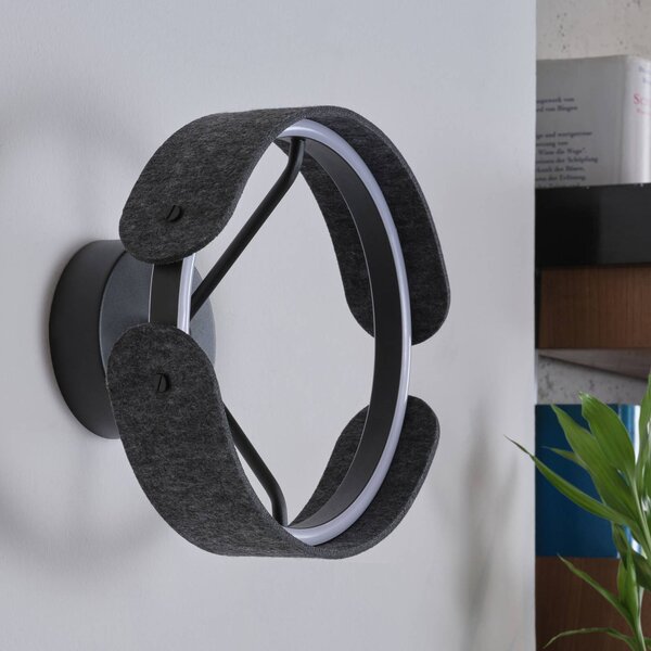 OSRAM Kinkiet LED Decor Curve Felt, aluminiowy / szary / cynkowy, salon / jadalnia, tkanina / materiał / jedwab, nowoczesny