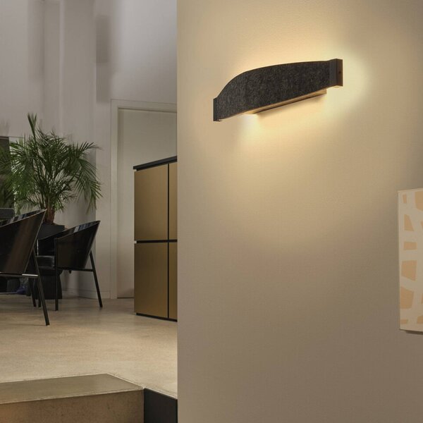 OSRAM Kinkiet LED Decor Flat Felt, aluminiowy / szary / cynkowy, salon / jadalnia, aluminium, nowoczesny