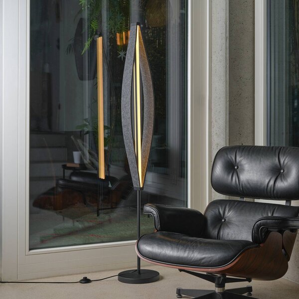 OSRAM Lampa stojąca LED Decor Flat Felt, aluminiowy / szary / cynkowy, salon / jadalnia, aluminium, nowoczesny