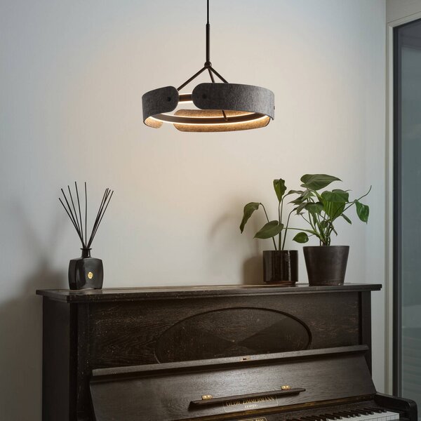 OSRAM Lampa wisząca Decor Curve Felt, aluminiowy / szary / cynkowy, salon / jadalnia, tkanina / materiał / jedwab, nowoczesny