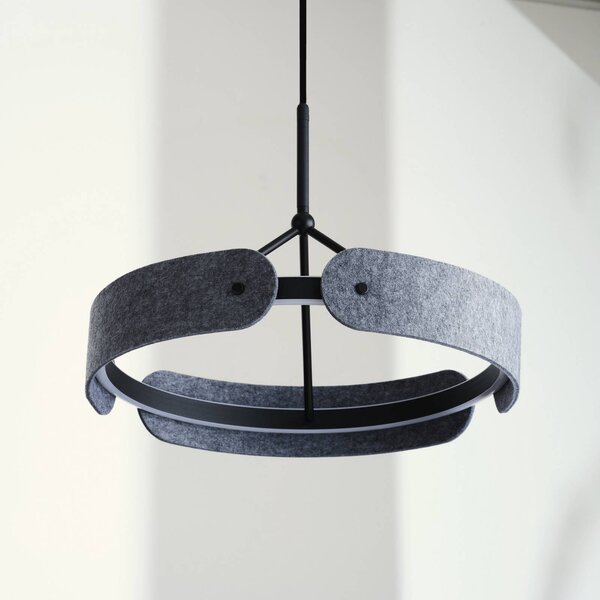 OSRAM Lampa wisząca Decor Curve Felt, aluminiowy / szary / cynkowy, salon / jadalnia, tkanina / materiał / jedwab, nowoczesny