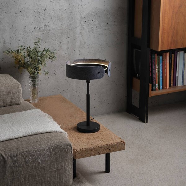 OSRAM Lampa stołowa LED Decor Curve Felt, aluminiowy / szary / cynkowy, salon / jadalnia, tkanina / materiał / jedwab, nowoczesny