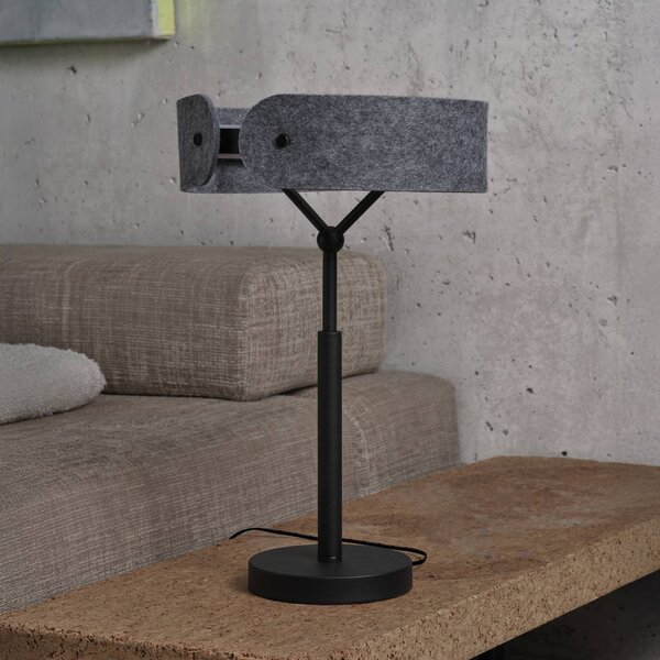 OSRAM Lampa stołowa LED Decor Curve Felt, aluminiowy / szary / cynkowy, salon / jadalnia, tkanina / materiał / jedwab, nowoczesny