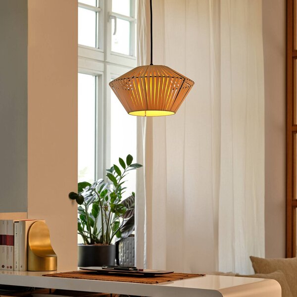 OSRAM Lampa wisząca Decor Stripes, możliwość ściemniania, kremowy / amber, salon / jadalnia, tkanina / materiał / jedwab