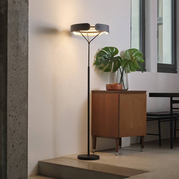 OSRAM Lampa stojąca LED Decor Curve Felt, aluminiowy / szary / cynkowy, salon / jadalnia, tkanina / materiał / jedwab, nowoczesny