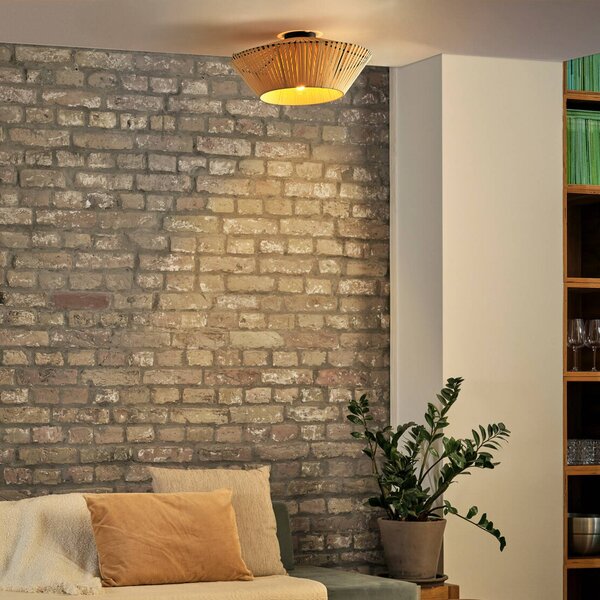 OSRAM Lampa sufitowa Decor Stripes, możliwość ściemniania, kremowy / amber, salon / jadalnia, tkanina / materiał / jedwab
