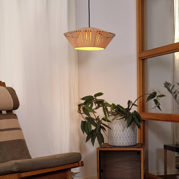 OSRAM Lampa wisząca Decor Stripes, możliwość ściemniania, kremowy / amber, salon / jadalnia, tkanina / materiał / jedwab