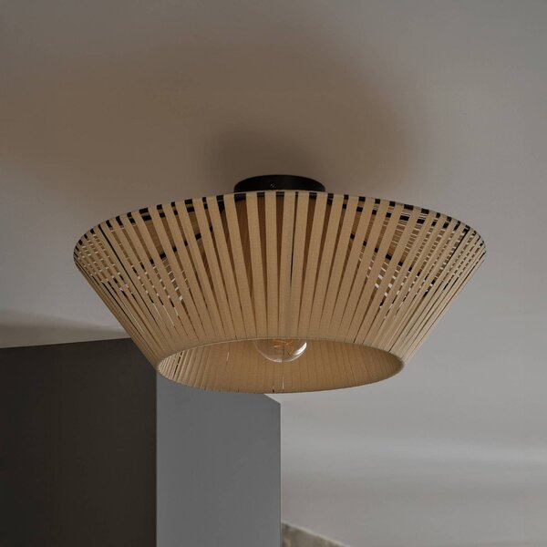 OSRAM Lampa sufitowa Decor Stripes, możliwość ściemniania, kremowy / amber, salon / jadalnia, tkanina / materiał / jedwab