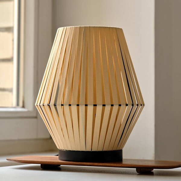OSRAM Lampa stołowa Decor Stripes, kremowy / amber, salon / jadalnia, tkanina / materiał / jedwab