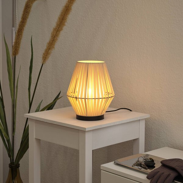 OSRAM Lampa stołowa Decor Stripes, kremowy / amber, salon / jadalnia, tkanina / materiał / jedwab