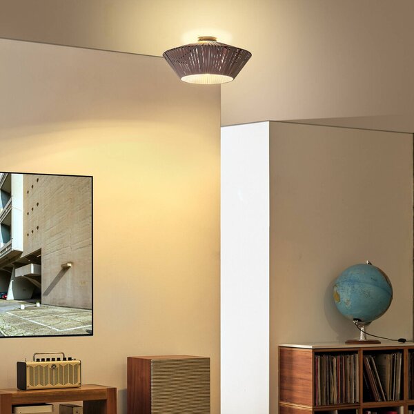 OSRAM Lampa sufitowa Decor Stripes, możliwość ściemniania, aluminiowy / szary / cynkowy, salon / jadalnia, tkanina / materiał / jedwab