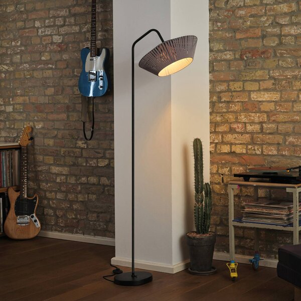 OSRAM Lampa stojąca Decor Stripes, aluminiowy / szary / cynkowy, salon / jadalnia, tkanina / materiał / jedwab