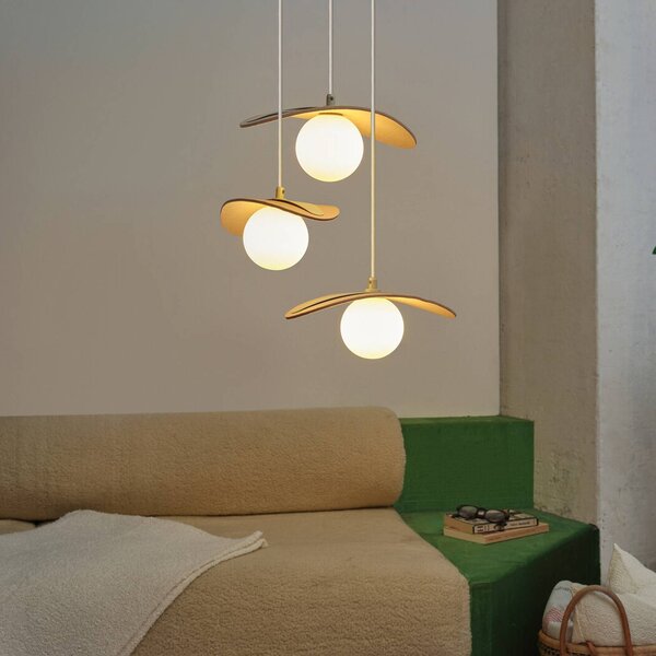 OSRAM Lampa wisząca Decor Pearl, możliwość ściemniania, kremowy / amber, salon / jadalnia, tkanina / materiał / jedwab, nowoczesny