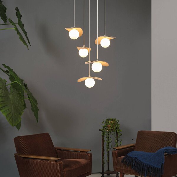 OSRAM Lampa wisząca Decor Pearl, możliwość ściemniania, kremowy / amber, salon / jadalnia, tkanina / materiał / jedwab, nowoczesny