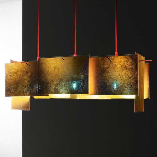 Lampa Wisząca Ingo Maurer, 24 Karat Blau M, ściemnialny, złoty | mosiężny, salon, tworzywo sztuczne, design