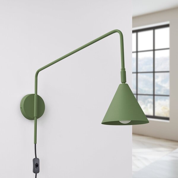 Lampa Ścienna SOLLUX LIGHTING, LYS, zielony, salon, metal, skandynawski