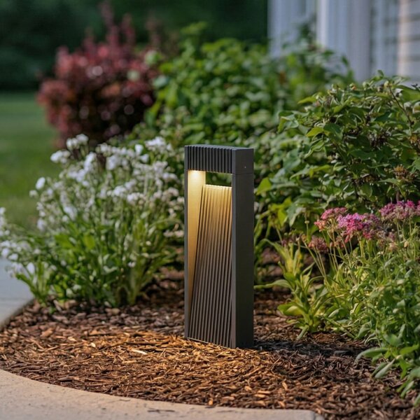 Zewnętrzna Lampa Lucande, Tavion, czarny, taras, aluminium, nowoczesny