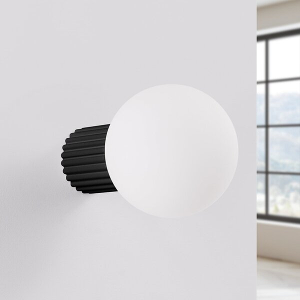 Lampa Ścienna SOLLUX LIGHTING, ORBI, ściemnialny, czarny, łazienka, aluminium