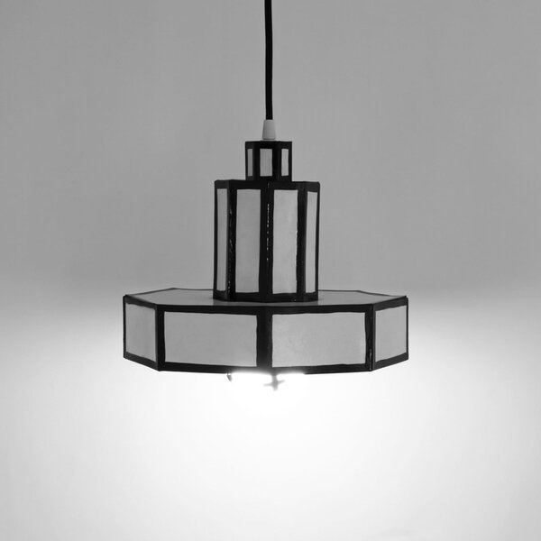 Lampa Wisząca SELETTI, Cut & Paste, ściemnialny, czarny, salon, papier | karton, design