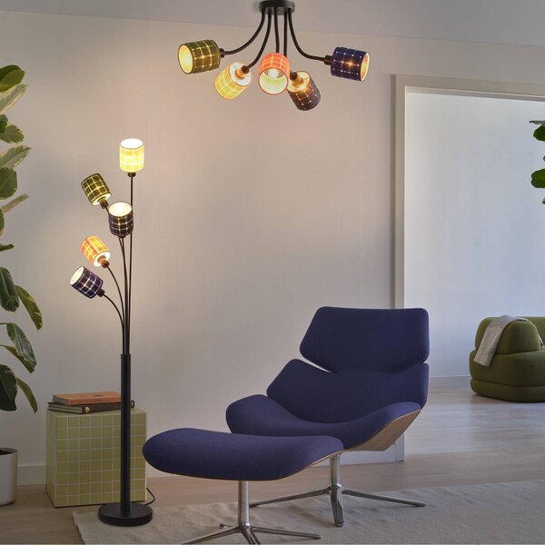 OSRAM Lampa sufitowa Decor Felt Weaving Cans, możliwość ściemniania, multikolor, salon / jadalnia, tkanina / materiał / jedwab