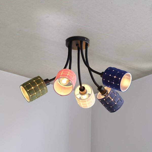 OSRAM Lampa sufitowa Decor Felt Weaving Cans, możliwość ściemniania, multikolor, salon / jadalnia, tkanina / materiał / jedwab