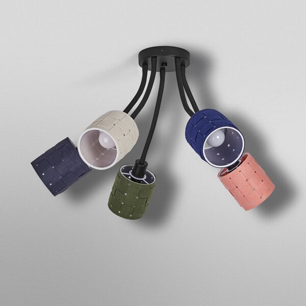 OSRAM Lampa sufitowa Decor Felt Weaving Cans, możliwość ściemniania, multikolor, salon / jadalnia, tkanina / materiał / jedwab