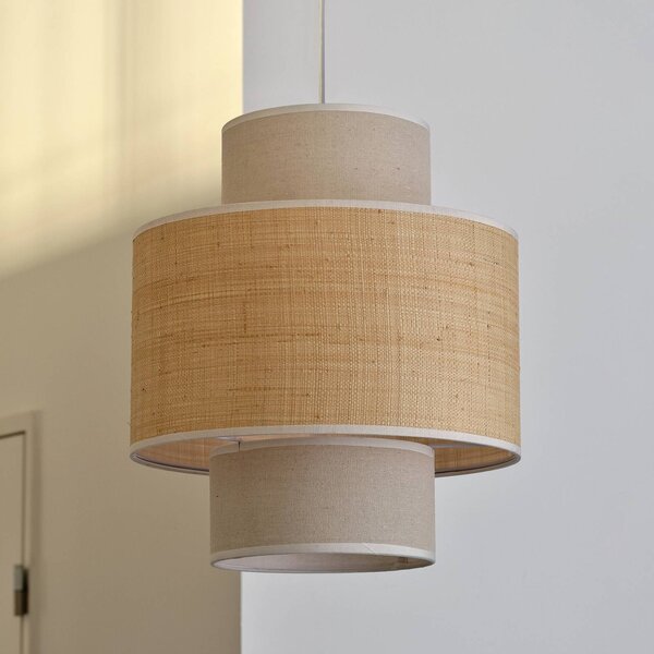 OSRAM Lampa wisząca Decor Wrap Cylinder, możliwość ściemniania, kremowy / amber, salon / jadalnia, tkanina / materiał / jedwab, dworkowy / rustykalny