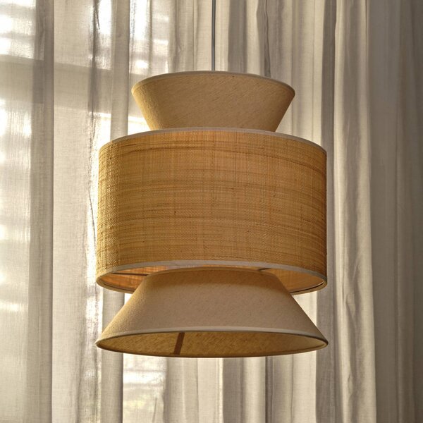 OSRAM Lampa wisząca Decor Wrap Cone, możliwość ściemniania, kremowy / amber, salon / jadalnia, tkanina / materiał / jedwab, dworkowy / rustykalny