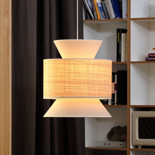OSRAM Lampa wisząca Decor Wrap Cone, możliwość ściemniania, kremowy / amber, salon / jadalnia, tkanina / materiał / jedwab, dworkowy / rustykalny