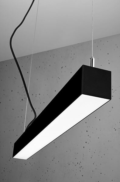 Czarna lampa wisząca do biura 3000 K W1-T07