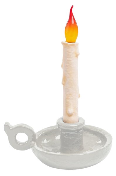Lampa Stołowa SELETTI, Grimm Bugia, ściemnialny, biały, salon, tworzywo sztuczne, design