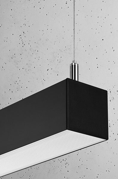 Czarna lampa wisząca do biura 3000 K W1-T07