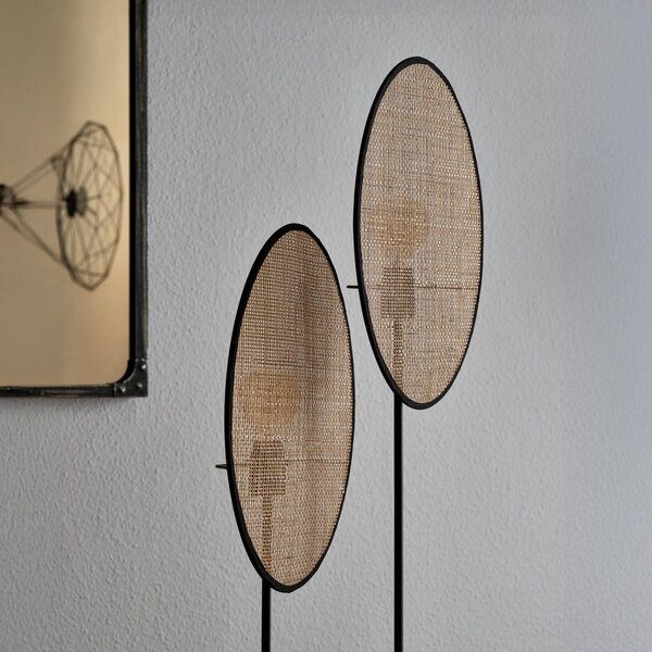 OSRAM Lampa stojąca Decor Rattan Dandelion, kremowy / amber, salon / jadalnia, drewno, śródziemnomorski