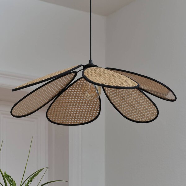 OSRAM Lampa wisząca Decor Rattan Daisy, możliwość ściemniania, kremowy / amber, salon / jadalnia, drewno, śródziemnomorski