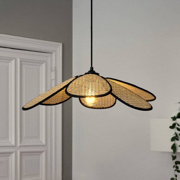 OSRAM Lampa wisząca Decor Rattan Daisy, możliwość ściemniania, kremowy / amber, salon / jadalnia, drewno, śródziemnomorski