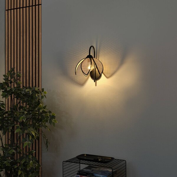 OSRAM Kinkiet Decor Rattan Lotus, możliwość ściemniania, kremowy / amber, salon / jadalnia, drewno, śródziemnomorski