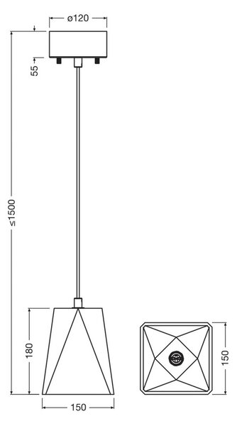 OSRAM Lampa wisząca Decor Gleam Box, możliwość ściemniania, salon / jadalnia, kamień