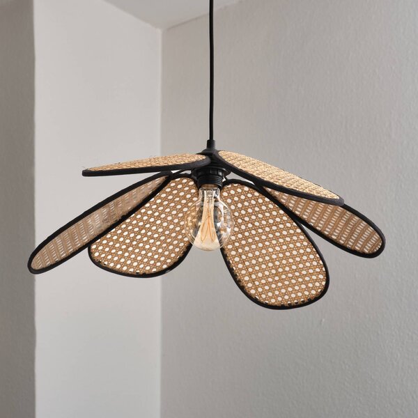 OSRAM Lampa wisząca Decor Rattan Daisy, możliwość ściemniania, kremowy / amber, salon / jadalnia, drewno, śródziemnomorski