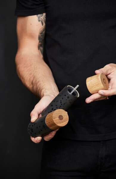 Czarny zestaw młynków do pieprzu i soli 2 szt. ceramiczny Gastro Black – Bitz
