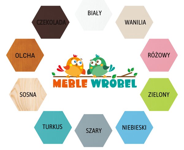 MebleMWM Łóżko piętrowe URWISEK-L | 160x80 | Kolor do wyboru