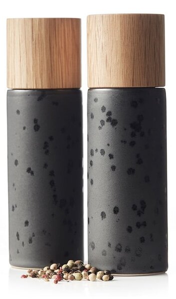 Czarny zestaw młynków do pieprzu i soli 2 szt. ceramiczny Gastro Black – Bitz